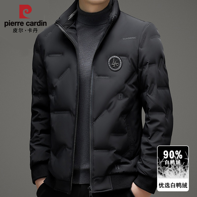皮尔卡丹羽绒服男2023新款潮流冬装加厚保暖立领上衣男士冬季外套