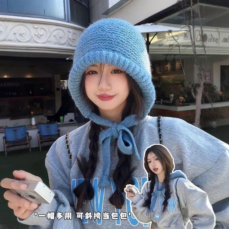 冷帽针织包包新款帽女秋冬护耳防寒冬季保暖加厚毛线帽子
