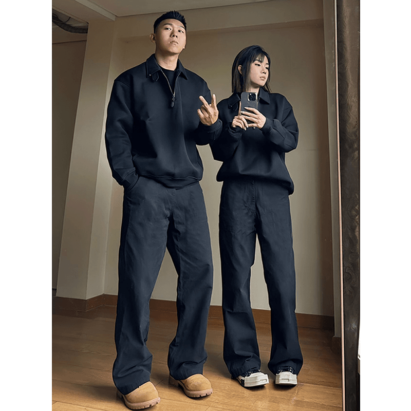 黑色牛仔裤男款春秋弹力修身显瘦裤子美式潮牌高街vibe直筒微喇裤