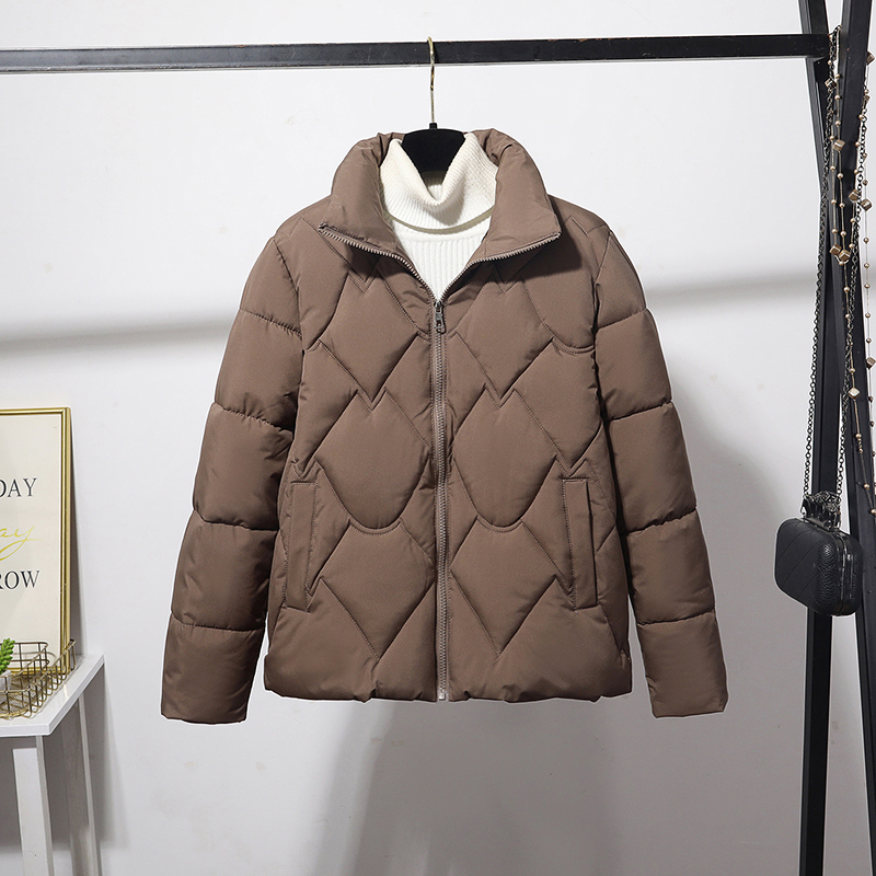 2025年新款短款棉服女时尚立领棉衣百搭保暖冬装显瘦外套棉袄女
