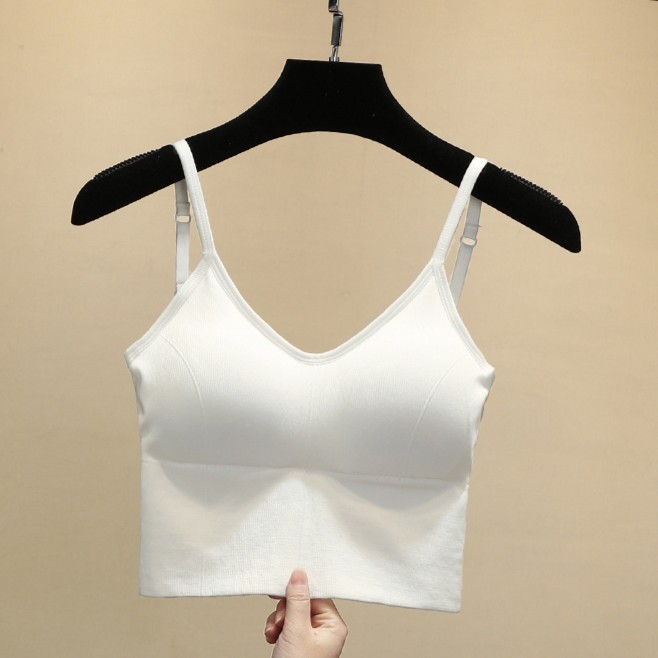 琦梦琳U型美背小吊带背心女带胸垫外穿性感内搭打底运动瑜伽内衣