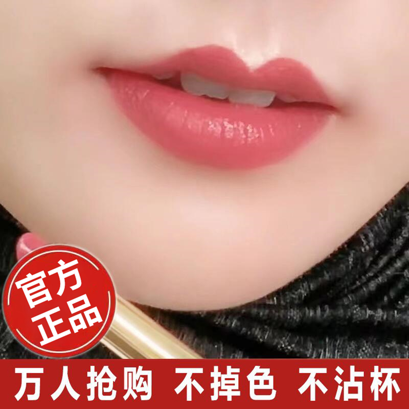 显白正品口红不掉色不沾杯不脱色豆沙色口红补水保湿哑光学生党女