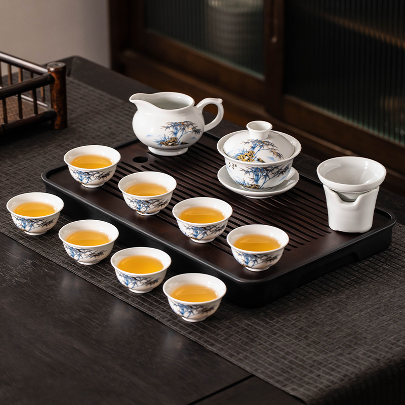 2025新款羊脂玉瓷茶具套装家用轻奢高档泡茶壶功夫茶杯办公室喝茶