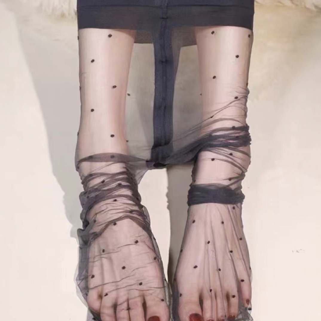 波点黑丝网红花型任意裁剪连裤袜3双女春秋薄款黑色打底显瘦弹力