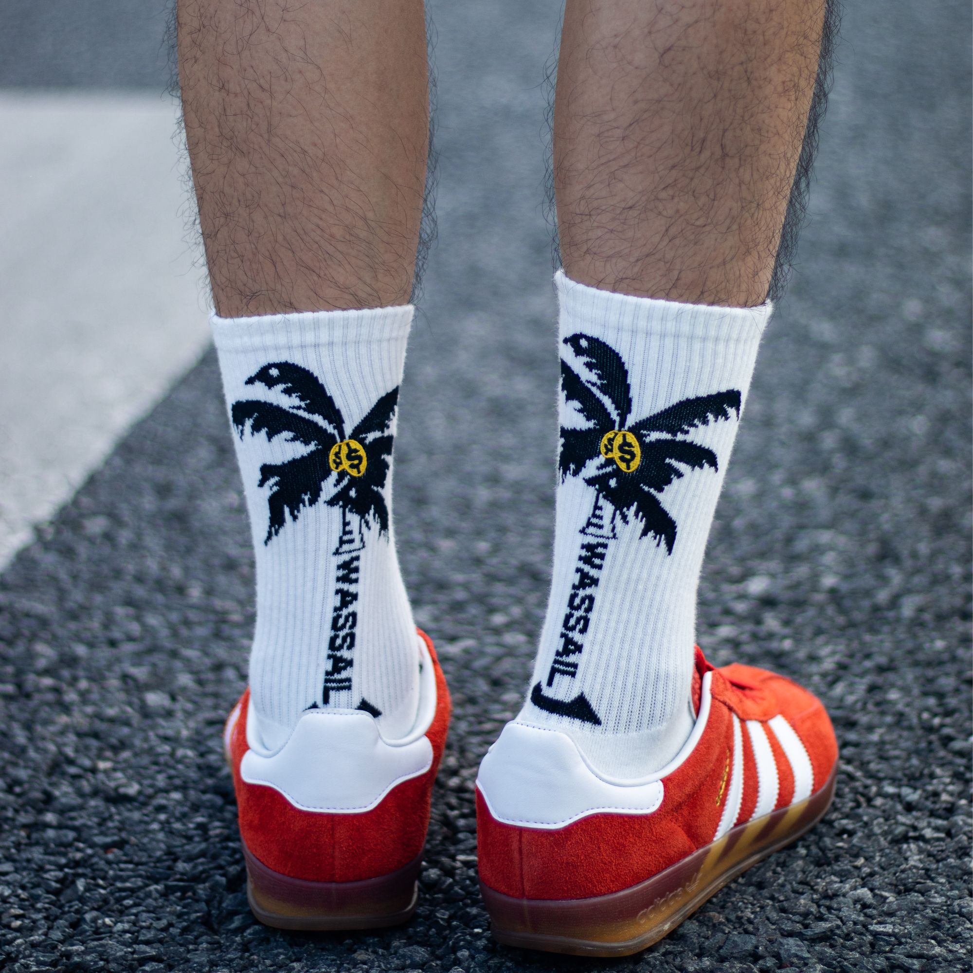 wassail原创椰树复古cityboy运动袜潮袜中长筒毛巾底棉袜运动中筒