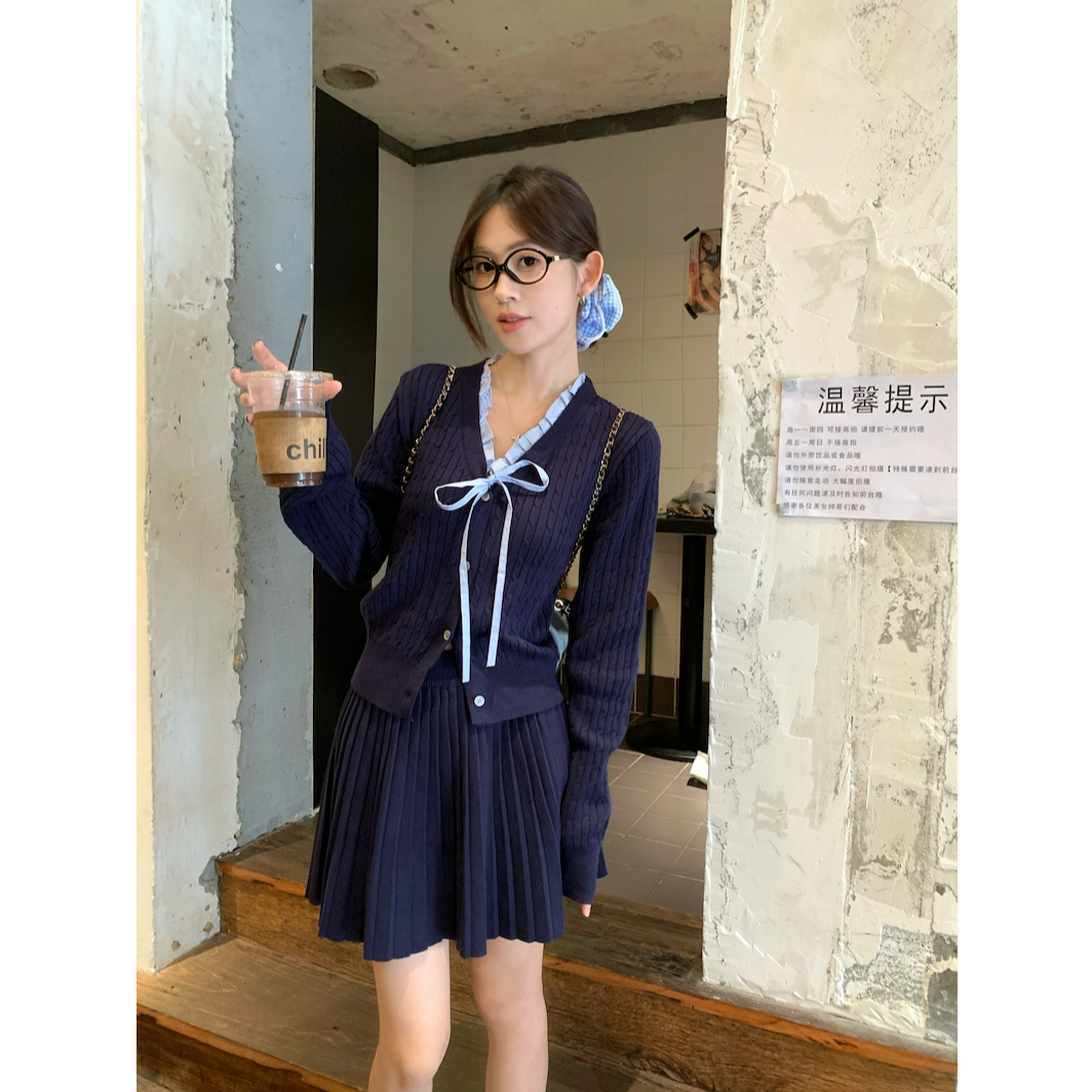 套装女春秋冬季新款减龄一整套穿搭高级感针织两件套