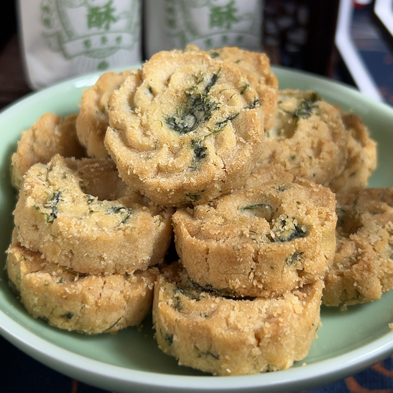 宁波特产苔菜酥饼葱油小桃酥小包装手工传统椒盐桃酥传统糕点零食