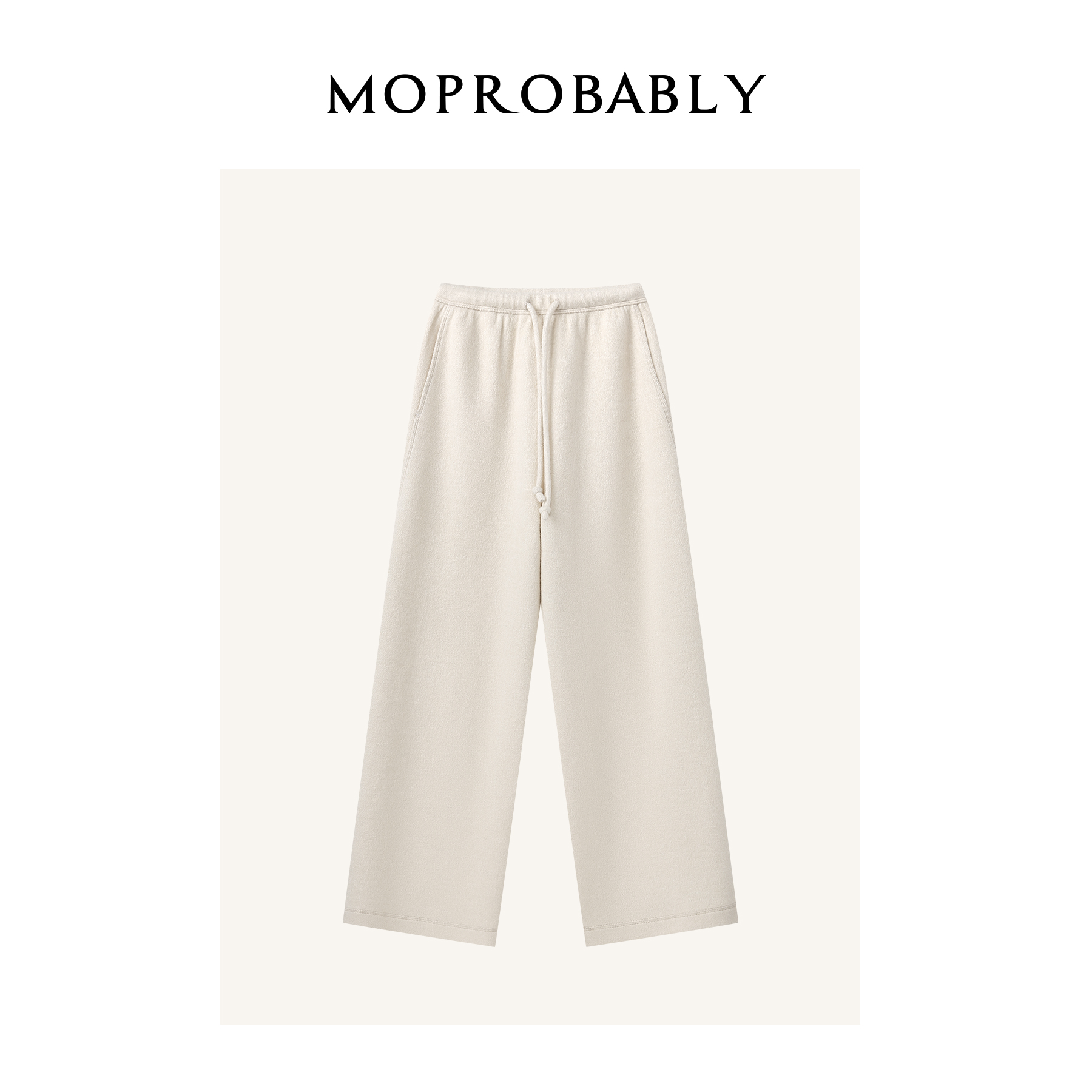 Moprobably李予诺「珠泡裤」美式复古简约纯色羊毛休闲裤L4463303