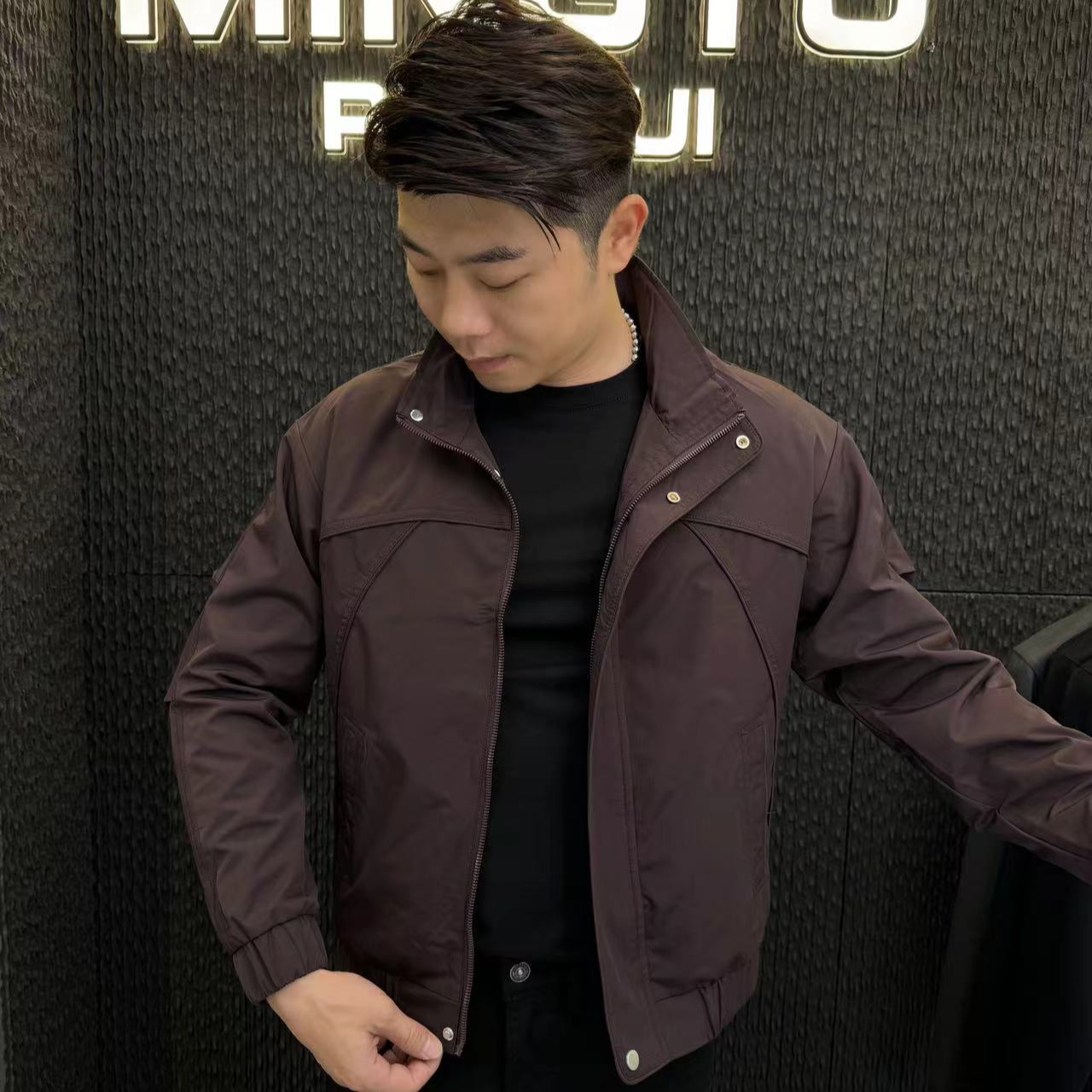 2024外套男款春秋春秋新款修身短款男士外套简约男夹克时尚3236
