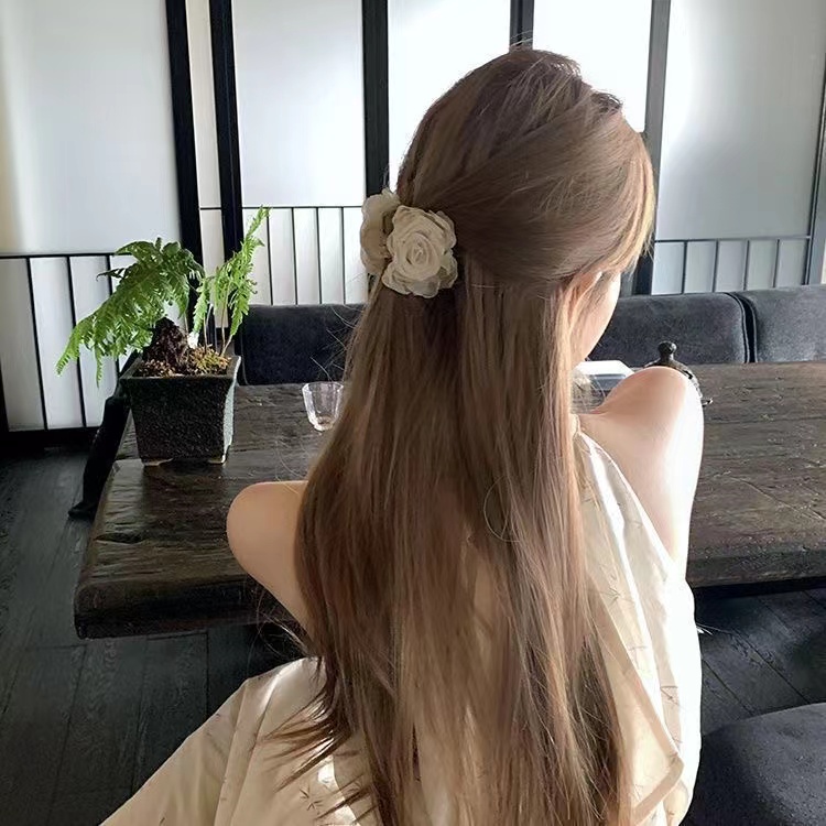 直播过款备注编码专拍饰品优雅发夹抓夹小香风网红复古法式山茶花