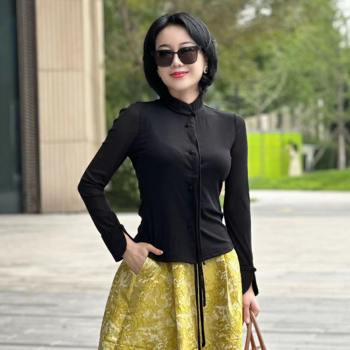 【初静】南山崔崔中式女士时尚上衣气质长袖显瘦休闲百搭国风