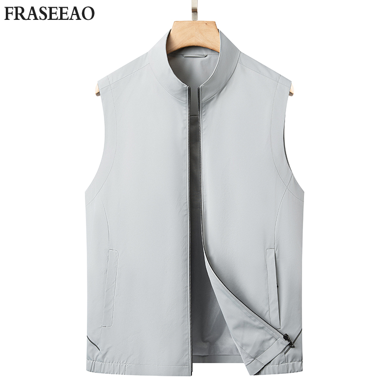 法希奥工装马甲2025新款男士秋新款户外马夹爸爸装背心休闲外套