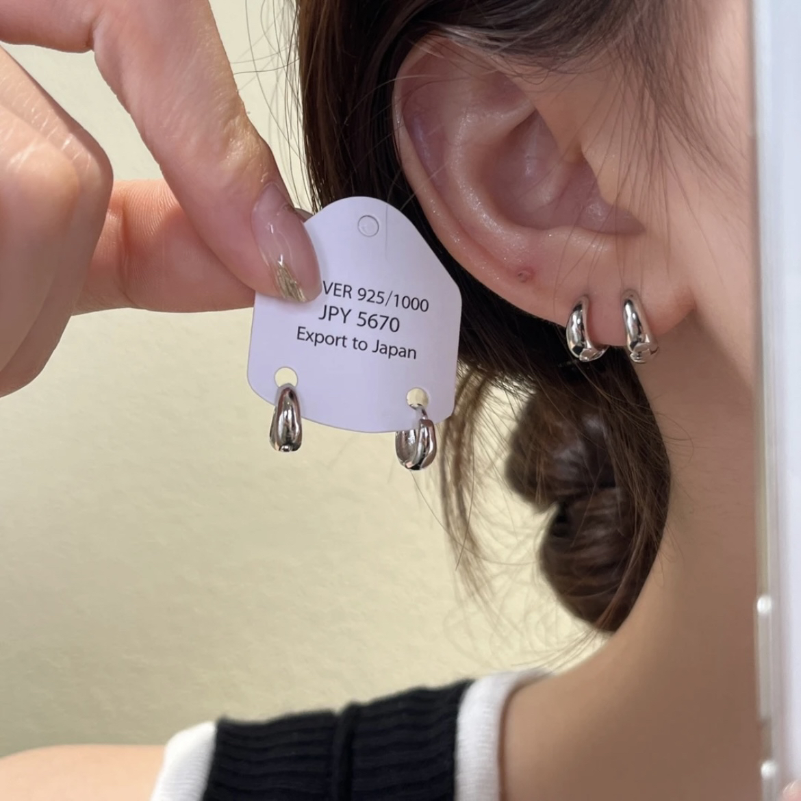 铜合金耳饰 气质耳钉轻奢小耳圈耳扣ins圈圈耳环高级甜酷耳饰女