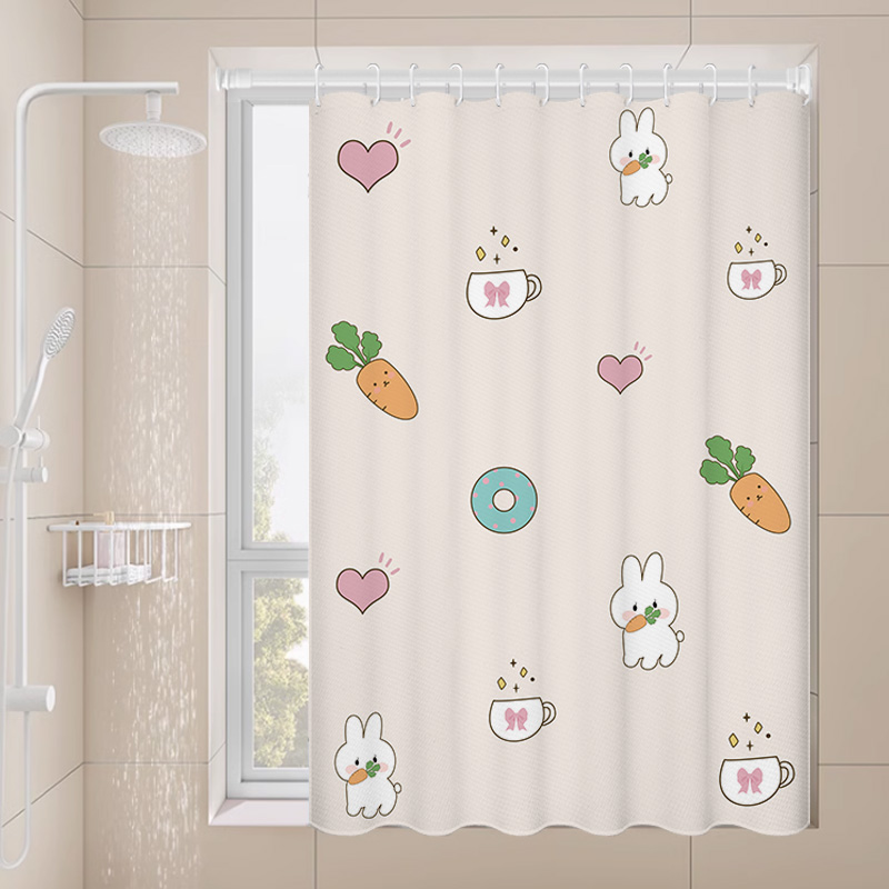 卫生间专用防水布厕所窗户免打孔浴室卫生间窗户遮挡帘