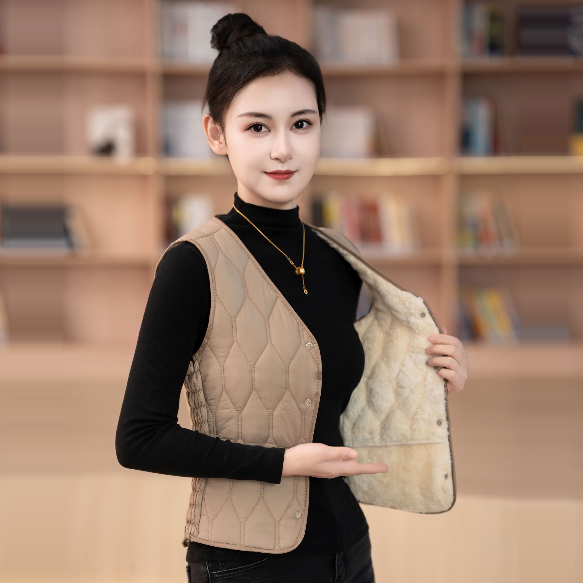 女士2025秋冬新款防寒保暖棉马甲中式加绒加厚中老年贴身内穿背心