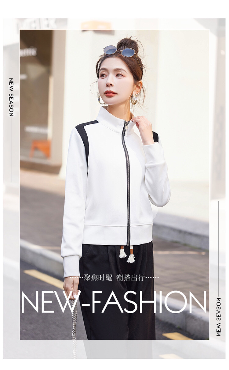 2025新款时尚双拉链百搭开衫小款上衣显瘦秋季春秋时髦秋冬休闲