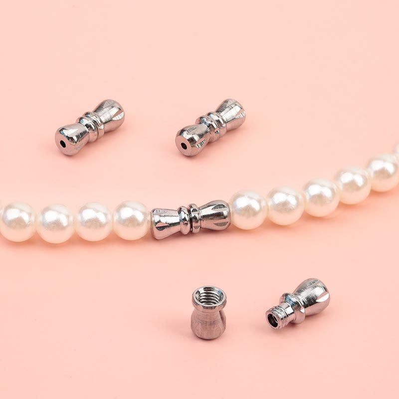 珍珠项链扣高档手链扣子圆形配件接头螺旋扣连接扣饰品首饰螺丝扣