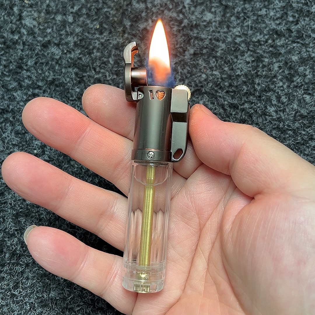 透明油仓打火机 可视煤油打火机 加油透明打火机 包邮