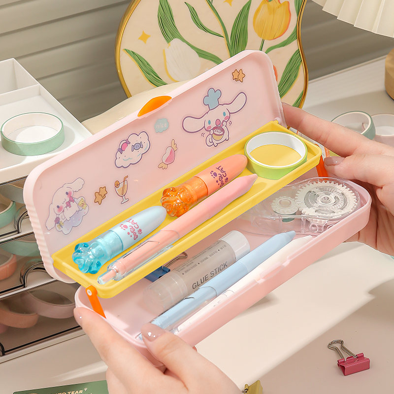 双层文具盒创意简约女孩铅笔盒男孩学习用品可爱小学生多功能笔袋