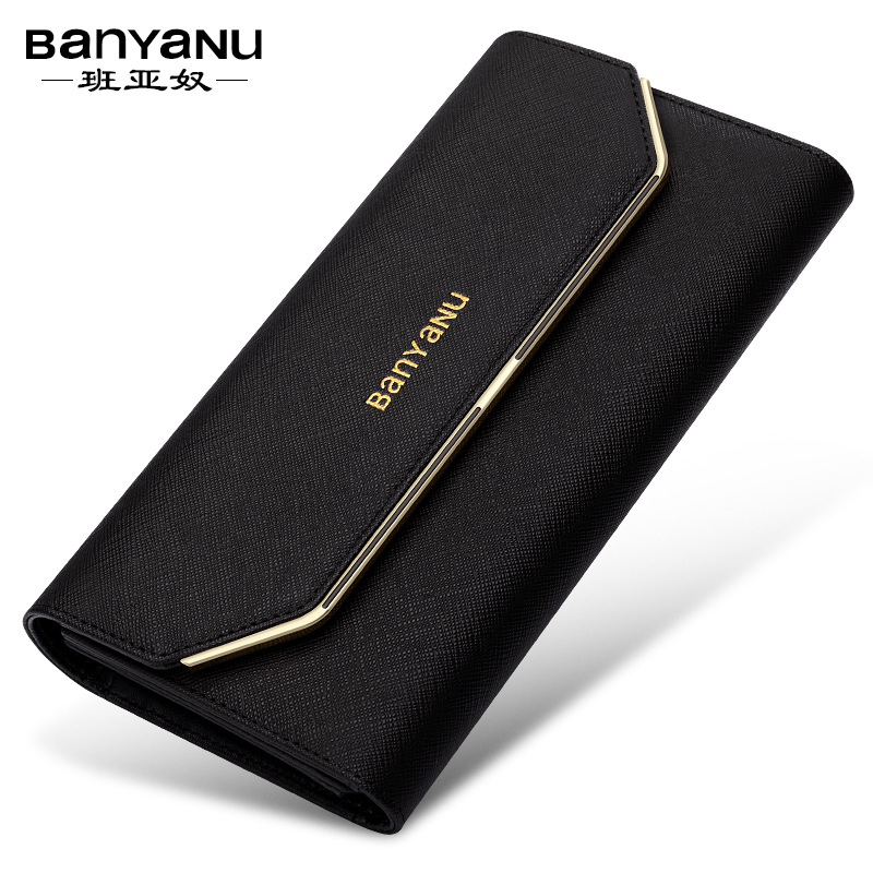 班亚奴钱包女长款三折2025新款女士皮夹时尚真皮女款品牌正品钱夹