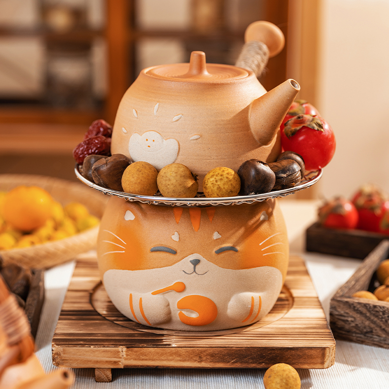 【摩登主妇】龙猫围炉煮茶器具全套陶炉煮茶壶茶具礼盒装烤火炉套装