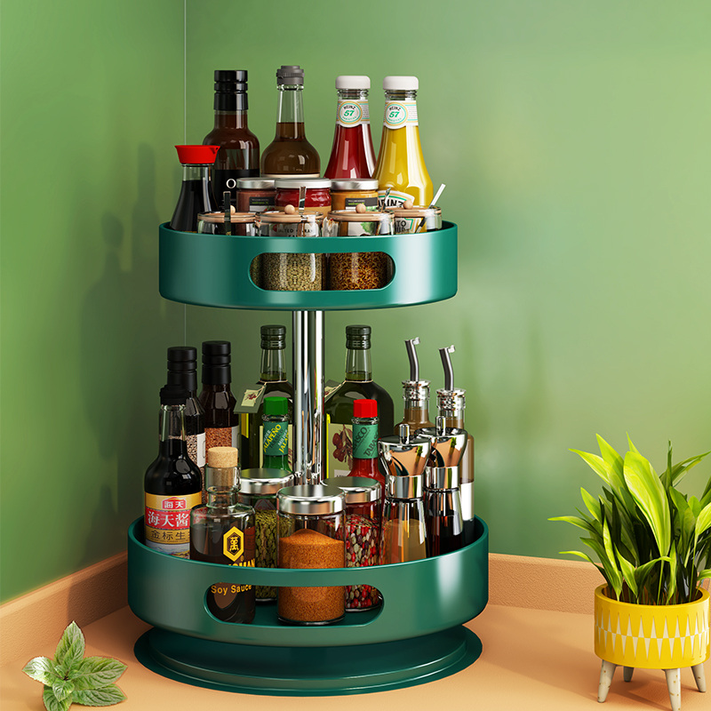 厨房置物架旋转式多功能储物置物架厨房储物大号旋转置物架神器