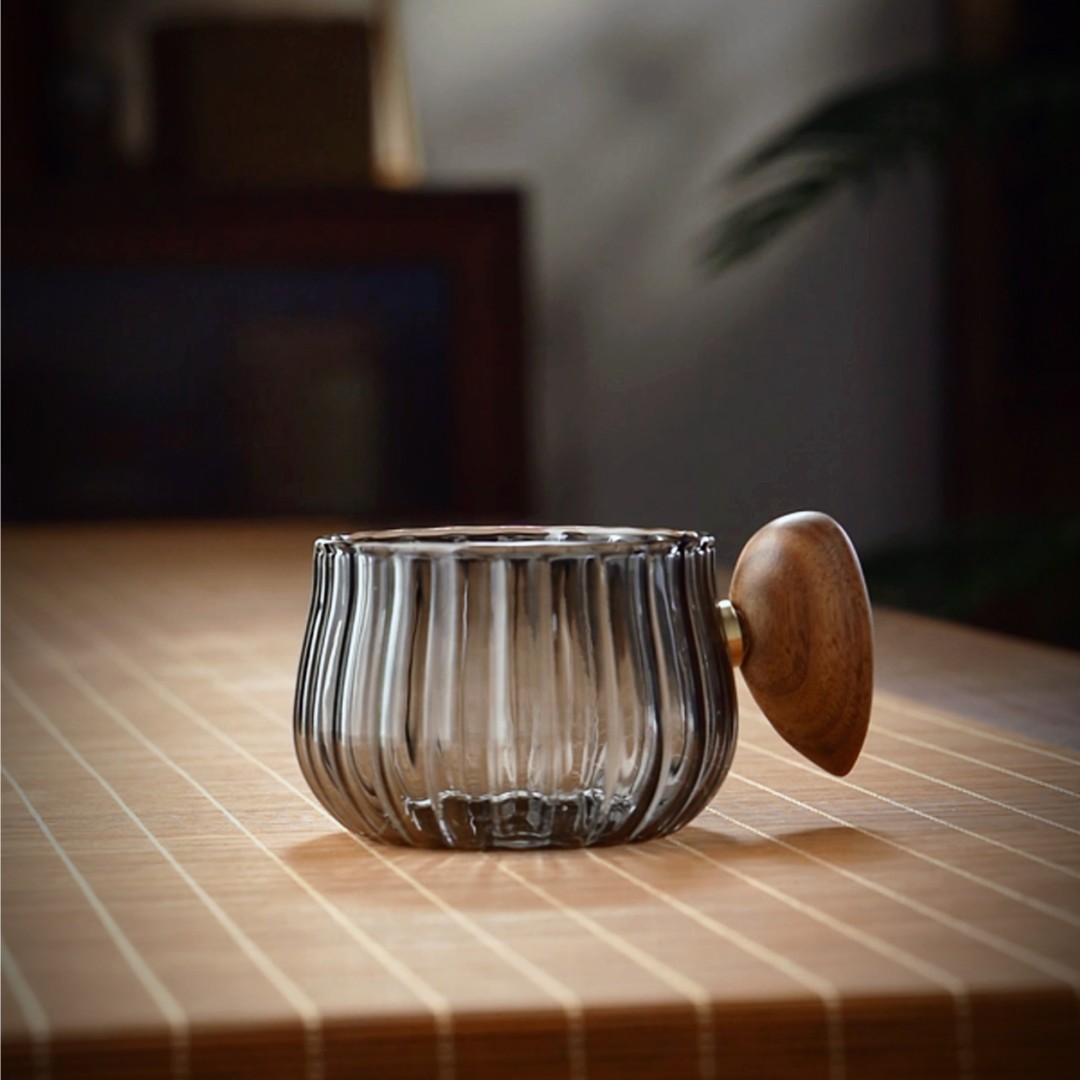 手工玻璃家用水杯耐高温茶杯创意办公带把喝水杯咖啡杯