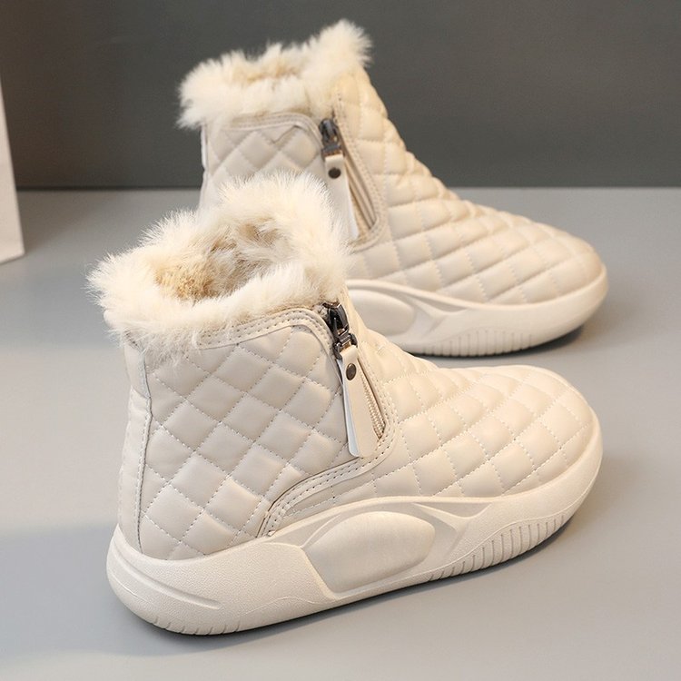 防滑雪地靴女2023年冬季加绒加厚保暖棉鞋松糕底轻便休闲短靴