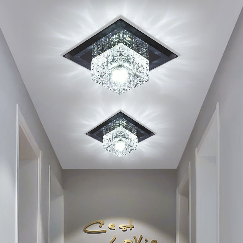 轻奢网红爆款过道灯走廊灯LED入户玄关灯嵌入式创意简约现代水晶