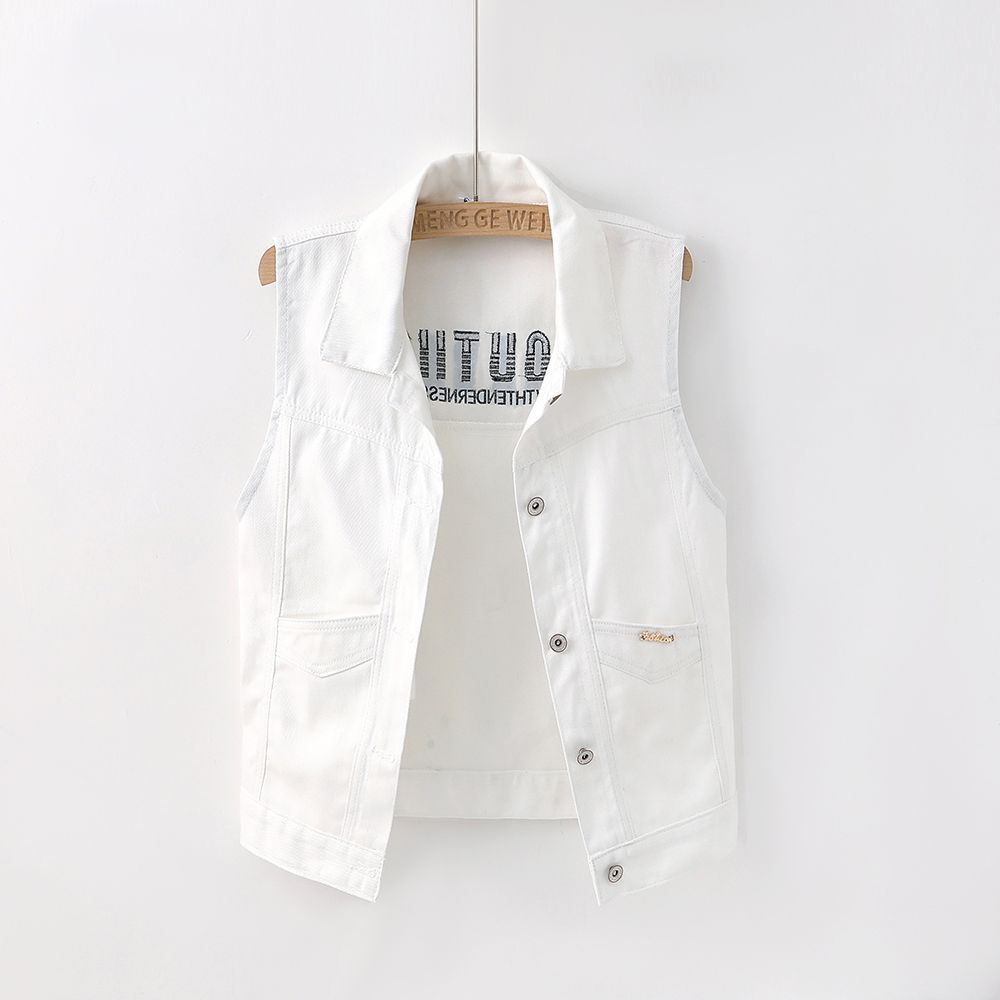 牛仔马甲女春秋季百搭刺绣新款洋气显瘦外穿外搭潮背心外套上衣女