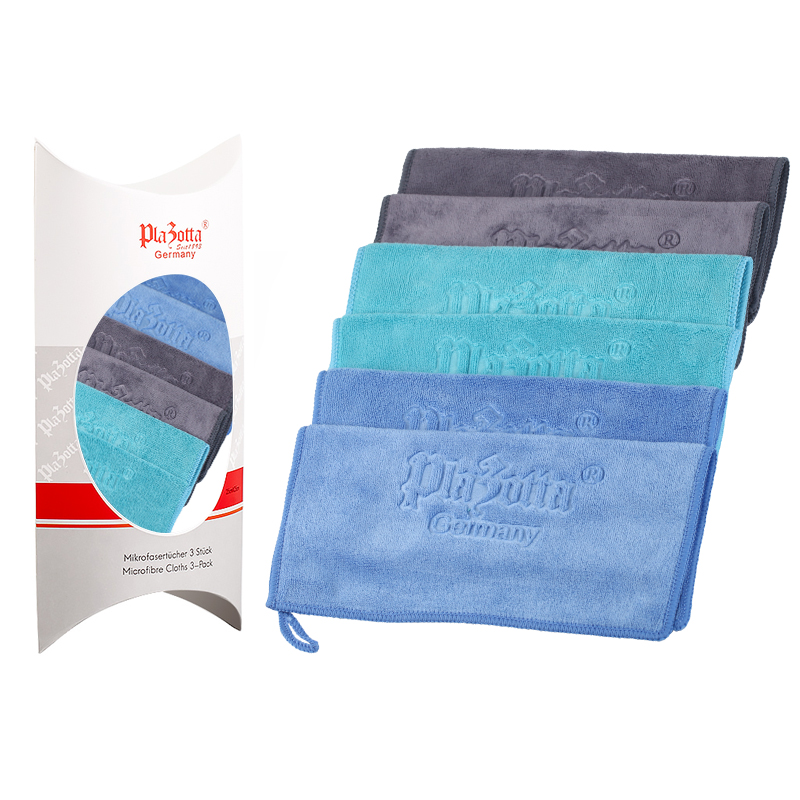Plazotta正品 超细纤维小抹布小方巾亲肤吸水 三条装保洁毛巾洗车