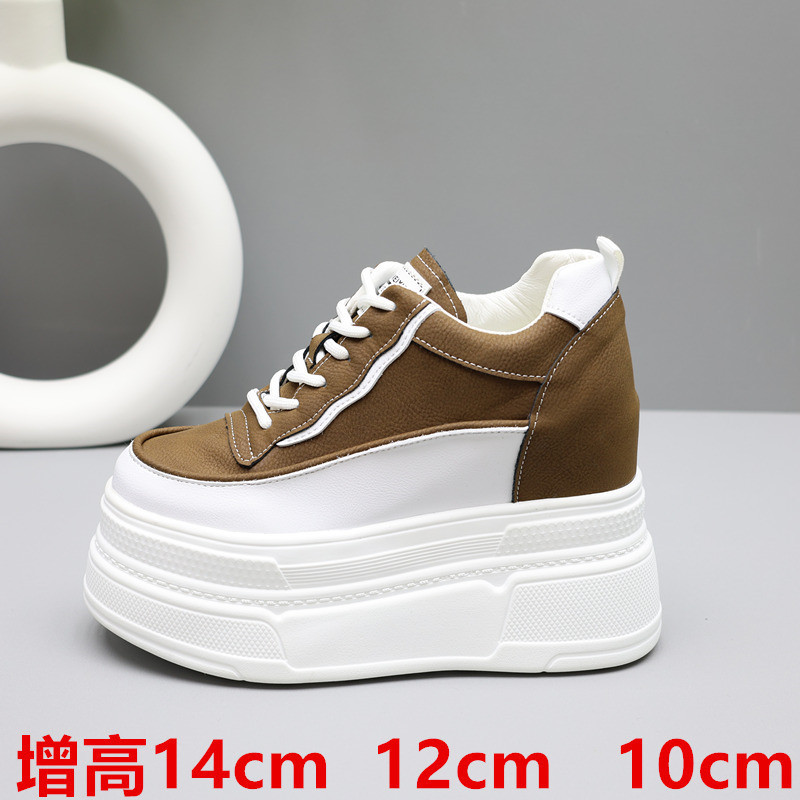 超高14cm小个子增高女鞋12cm网红小白鞋2024婚庆休闲厚底松糕鞋10