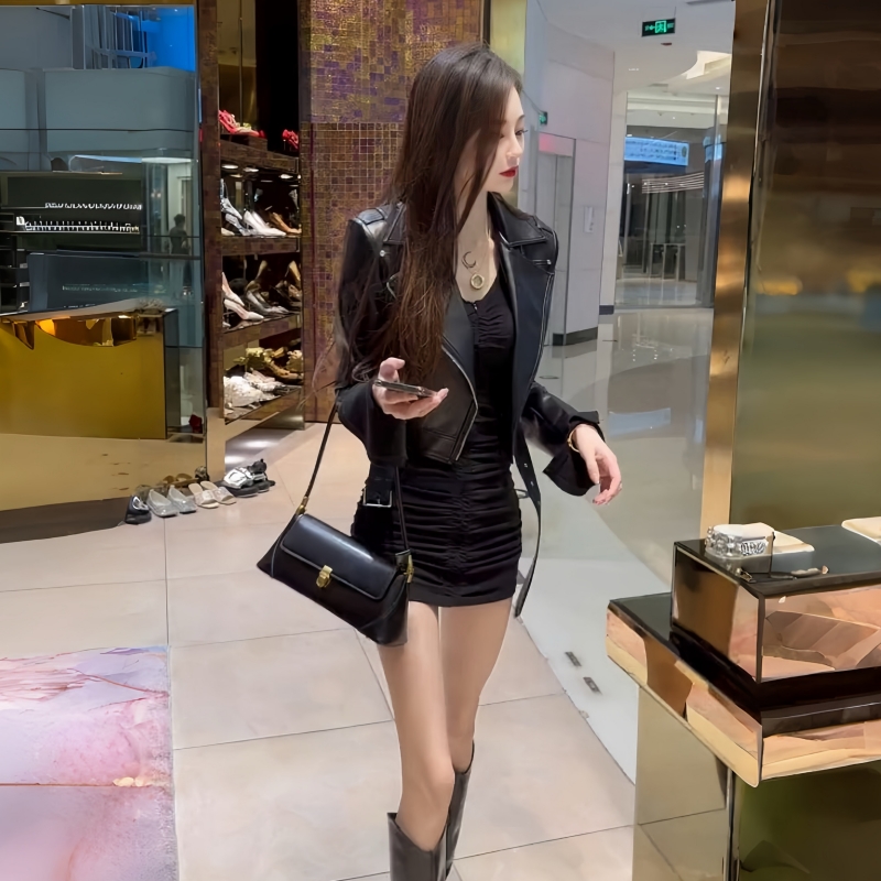 秋装外套女款爆款2025新款女士短款小个子春秋季洋气机车皮衣女