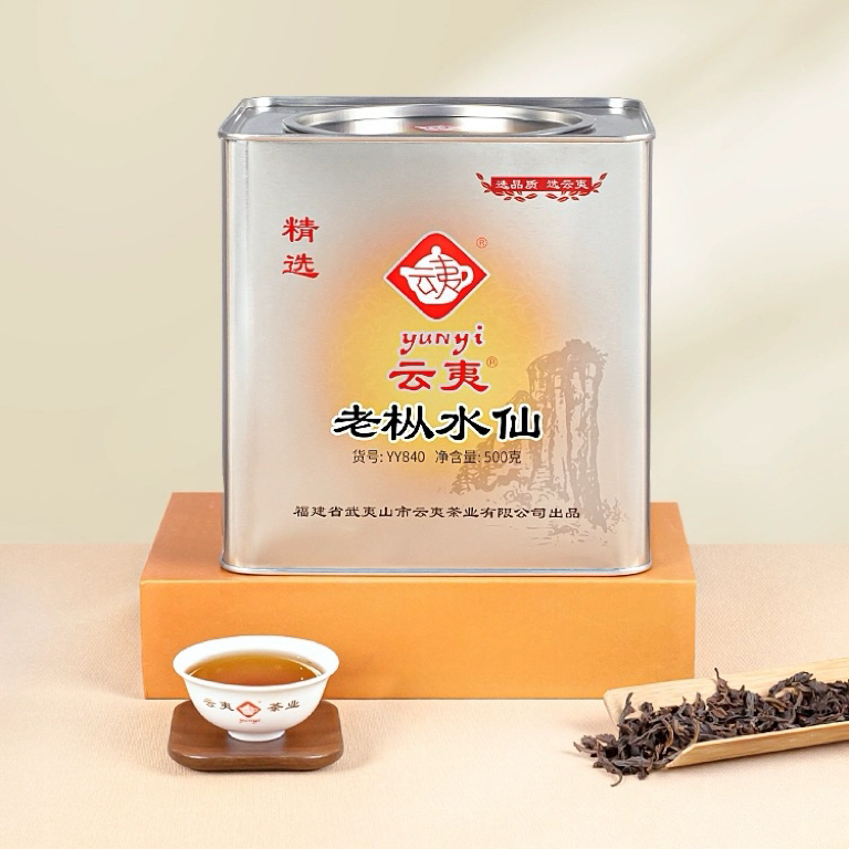 云夷老枞水仙YY840武夷山岩茶中足火散茶闽北乌龙茶叶500g铁罐装