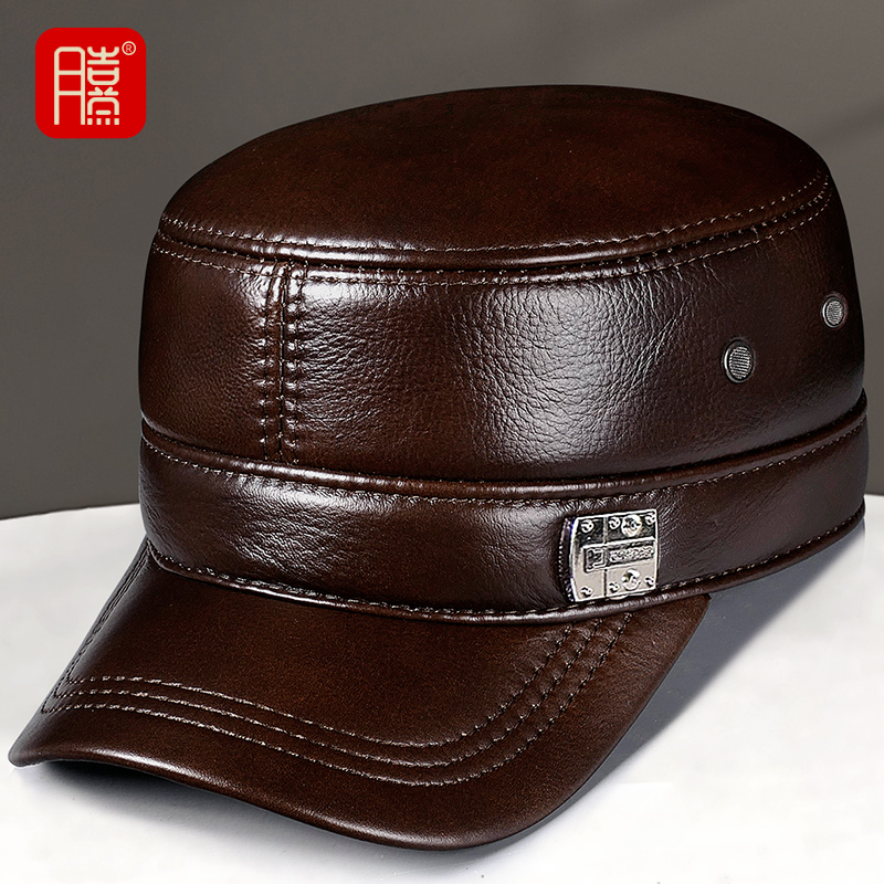 真皮中老年秋冬季老人冬天防寒保暖45-60岁高档爸爸帽子