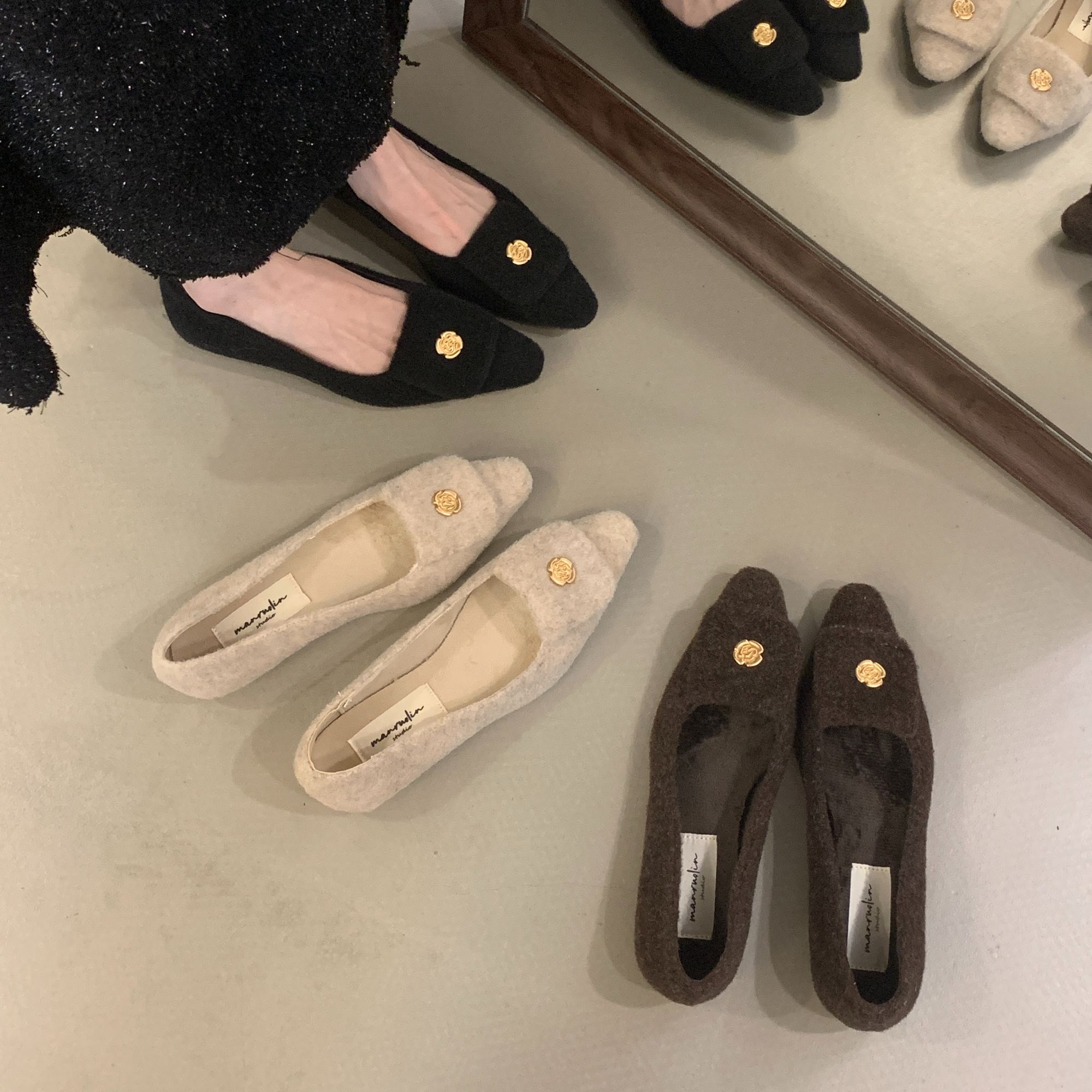 国风复古2025秋季新款粗跟工作鞋女百搭花纹晚晚风软底豆豆鞋单鞋