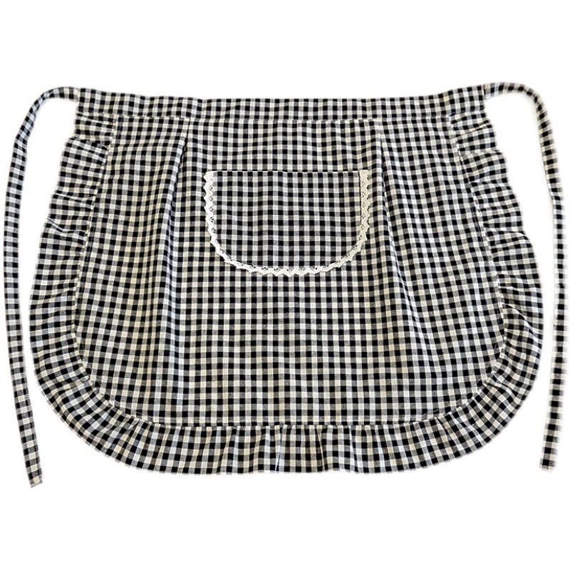 纯棉半身围裙女洋气柔软家用半截围腰厨房做饭专用时尚韩版