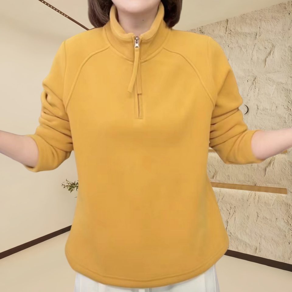 2024秋冬新款半拉链保暖卫衣休闲百搭防寒保暖高领设计打底卫衣