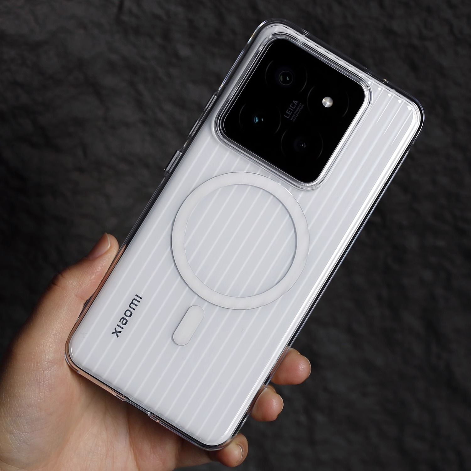 瓦楞磁吸适用小米17手机壳xiaomi15硬壳高透超薄14磨砂套17promax