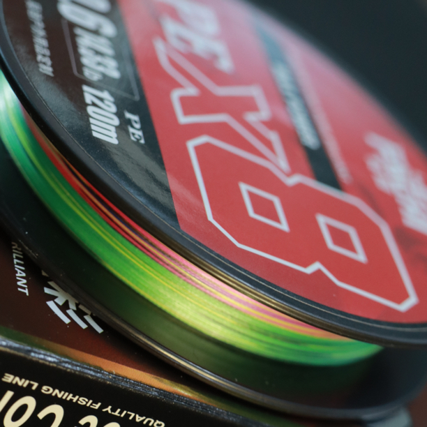 筏痴户外正品8编米钓鱼线千竹100米三色荧光筏钓pe主线