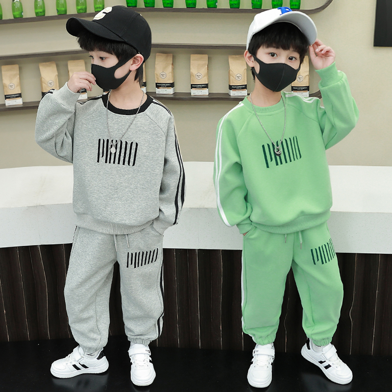2024新款男童秋装套装洋气宝宝春秋款网红衣服儿童痞帅卫衣两件套