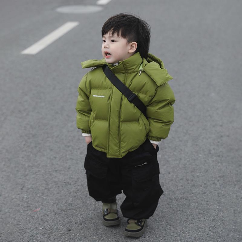 男童秋冬棉袄2023新款爆款加厚外套连帽小童儿童冬装宝宝保暖棉衣