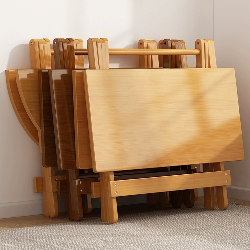 正方形实木可折叠餐桌家用方桌出租屋用户外摆摊小桌子简约长方形