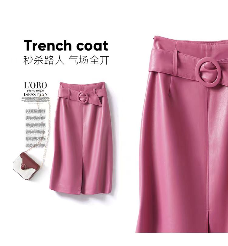 海宁真皮皮裙半身裙女2025春秋季新款高腰包臀裙一步裙显瘦半身裙