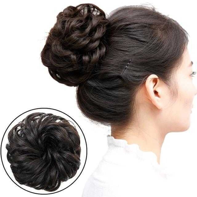 丸子头假发发圈盘发花苞头发饰发包高温丝卷发圈皮筋头绳头花饰品