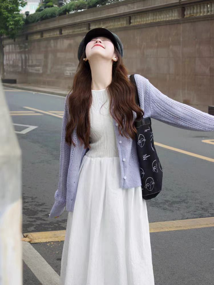 早秋穿搭套装2024秋季新款开衫连衣裙子两件套秋装搭配一整套时尚