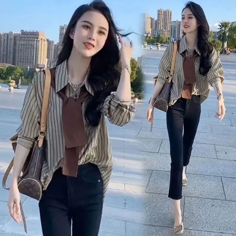 香朵儿时髦披肩洋气设计感衬衫2025春秋新款高级轻奢女装百搭上衣