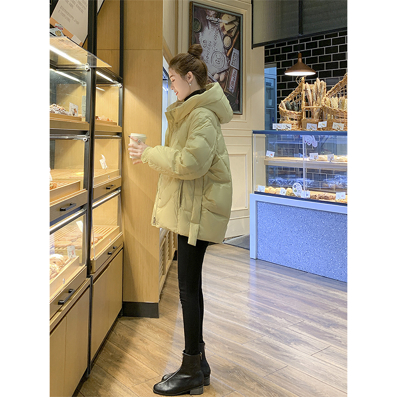 时尚宽松短款棉服女冬季2025新款韩版显瘦小个子加厚保暖连帽外套