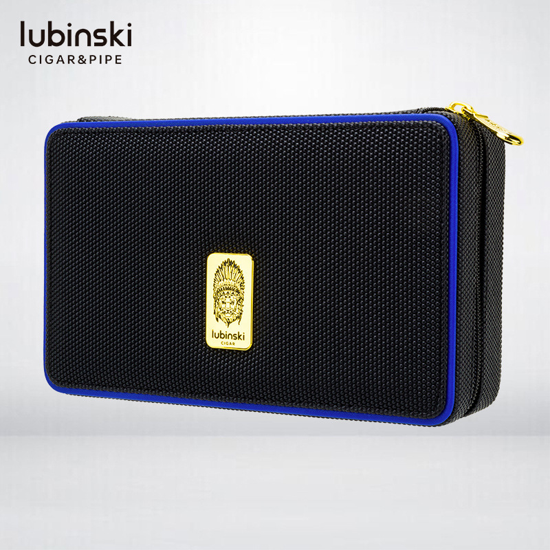 LUBINSKI便携雪茄盒工具三件套装硅胶皮雪松木含打火机剪刀烟具