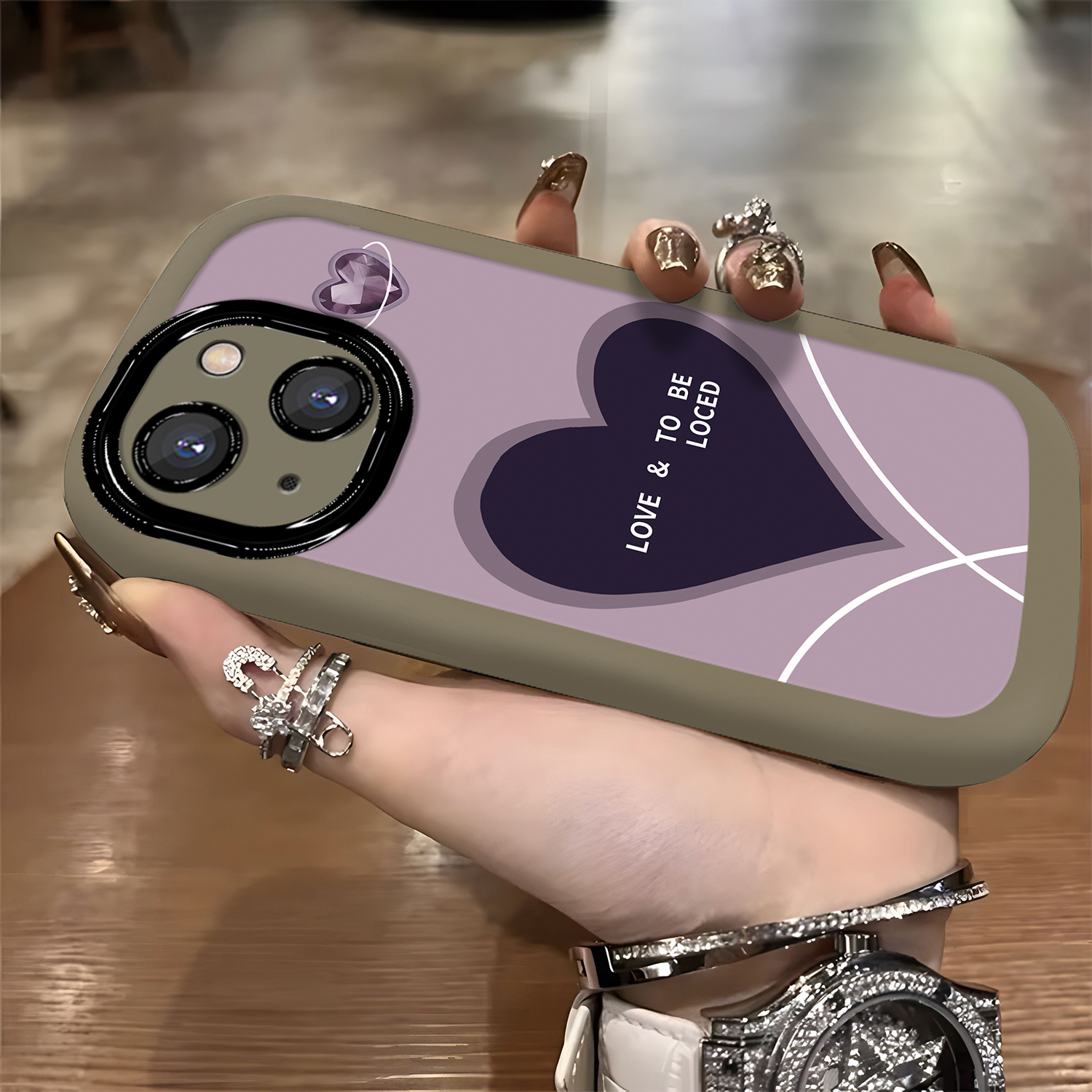 适用于【苹果】14Max/14Plus英文爱心高级感网红女款硅胶手机壳